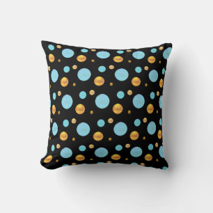 Gold- und Türkis-Polka-Punkte Kissen