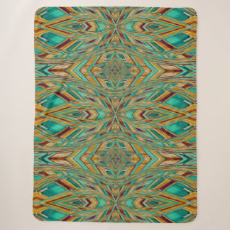 Gold- und Türkis-Stammes-Ikat-Stil-Muster  Sherpadecke