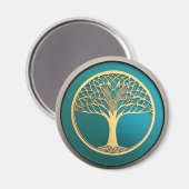 Gold und Türkis Tree of Life Magnet (Vorderseite/Rückseite)