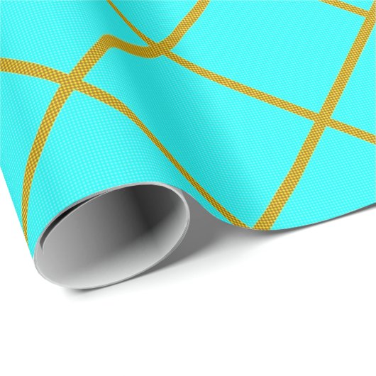 Gold und Turquiose Wrapping Paper Geschenkpapier (Rolleneckpunkt)