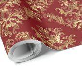 Gold und Vintage Damaskus Geschenkpapier (Rolleneckpunkt)
