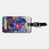 Gold- und violette Blumen-Gepäckanhänger Gepäckanhänger (Vorderseite horizontal)