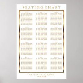 Gold und Weiß - 12 Sitzkarten Poster