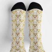 Gold und Weiß Art Deco Muster 3 Socken (Oben)