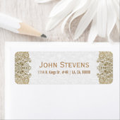 Gold und Weiß Blütenpaisley (Insitu)