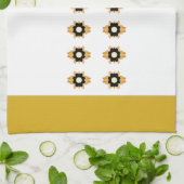 Gold und Weiß dekorieren Geschirrtuch (Gefaltet)