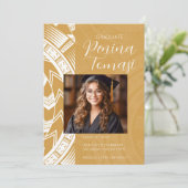 Gold und Weiß Einladung (Stehend Vorderseite)
