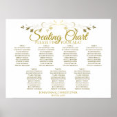 Gold und Weiß Elegant 7 Tabelle Hochzeitsstühle Ch Poster (Vorne)