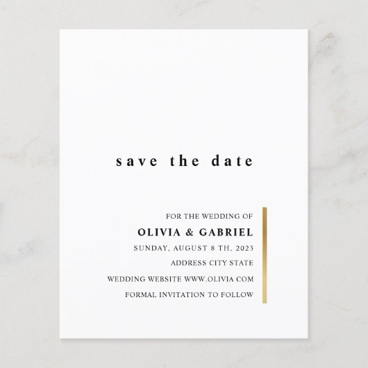 Gold und Weiß. Elegante, einfache Typografie (Vorderseite)