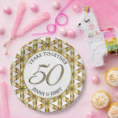 Gold und Weiß, elegante Jubiläumsfolie Pappteller (Party)