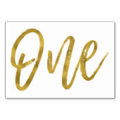 Gold und Weiß Elegante Tischnummer 1 (Vorderseite)