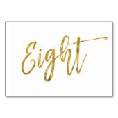 Gold und Weiß Elegante Tischnummer Acht. (Rückseite)