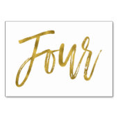 Gold und Weiß Elegante Tischnummer vier (Rückseite)