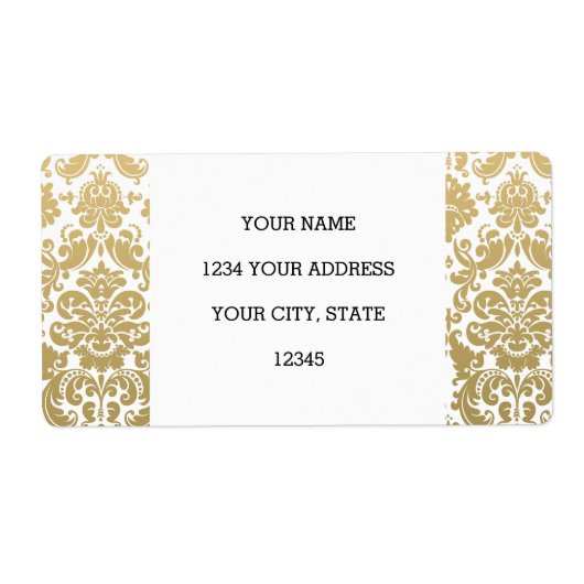 Gold und Weiß-elegantes Damasketmuster (Vorne)