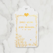 Gold- und weiß florale handgezeichnete Hochzeit