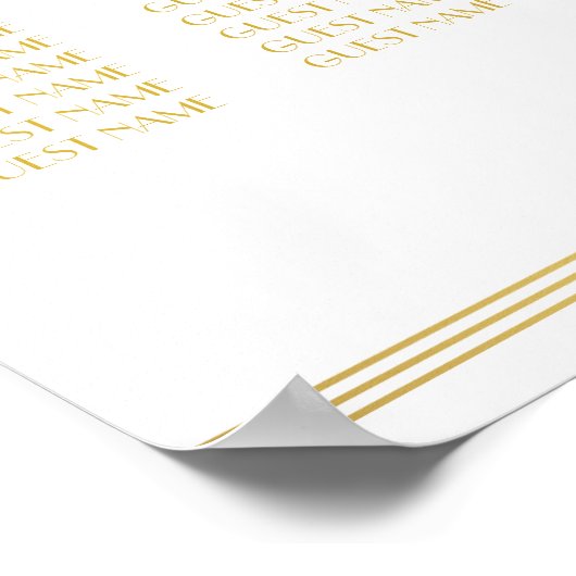 Gold und Weiß für Hochzeitskarten Plakat 16x20 (Ecke)