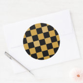 Gold und Weiß geprüft Runder Aufkleber (Umschlag)