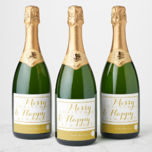 GOLD UND WEISS GESCHÄFTSURLAUB GIFT EIGENES LOGO SCHAUMWEINETIKETT