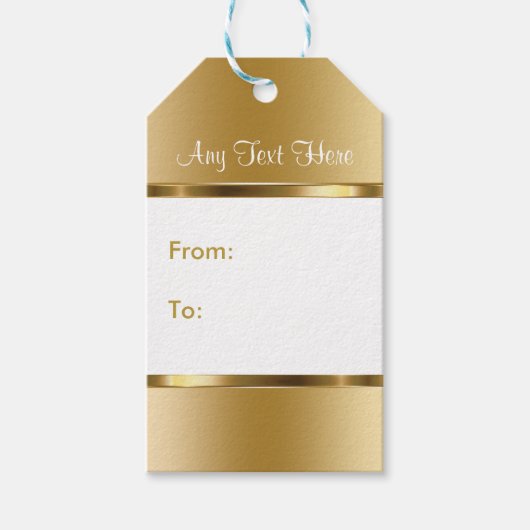 Gold und Weiß Geschenkanhänger (Vorderseite)