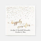 Gold und Weiß glücklich immer nach dem Herzen Conf Serviette (Vorderseite)