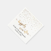 Gold und Weiß glücklich immer nach dem Herzen Conf Serviette (Ecke)