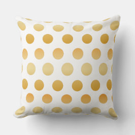 Gold und Weiß | Große Polka Dots Muster Kissen