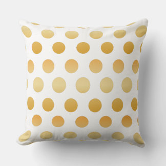 Gold und Weiß | Große Polka Dots Muster Kissen