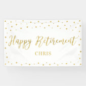 Gold und Weiß | Happy Retirement Party Banner (Horizontal)