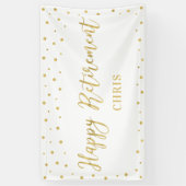 Gold und Weiß | Happy Retirement Party Banner (Vertikal)