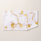 Gold und Weiß marmoriert Badhandtuch Set (Handtuch)