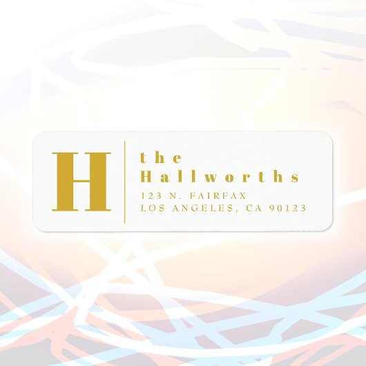 Gold und Weiß | Moderne kühne Rücksendeadresse