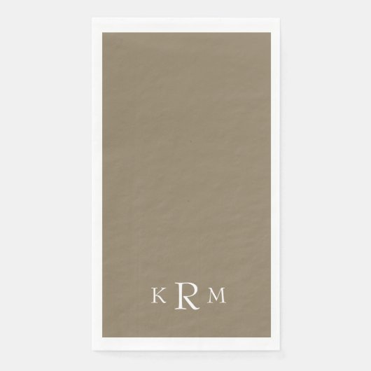 Gold- und Weiß-Monogramm Serviette (Vorderseite)