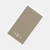 Gold- und Weiß-Monogramm Serviette (Ecke)