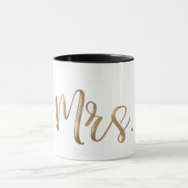 Gold und Weiß MRS. Typografie Moderne Minimalart Tasse