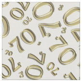 Gold und Weiß Nummer 70 Typografie Muster Stoff (Nahaufnahme)