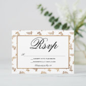 Gold und Weiß RSVP-Karte RSVP Karte (Stehend Vorderseite)