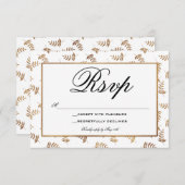 Gold und Weiß RSVP-Karte RSVP Karte (Vorne/Hinten)