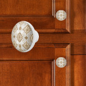 Gold und Weiß Satin Keramikknauf