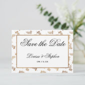Gold und Weiß Save the Date (Stehend Vorderseite)