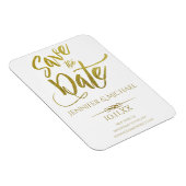 Gold und Weiß Save the Date Magnet (Rechte Seite)