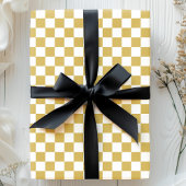 Gold- und Weiß-Schachbrettmuster Geschenkpapier