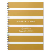 Gold und Weiß-Streifen-Hintergrund-Spirale Notizblock (Vorderseite)