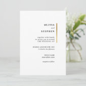 Gold und Weiß. Stylische Simple Typografy Wedding Einladung (Stehend Vorderseite)