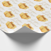 Gold und Weiß Weihnachten Geschenkpapier (Ecke)