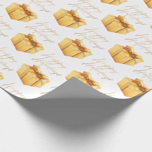 Gold und Weiß Weihnachten Geschenkpapier (Ecke)