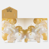 Gold und Weißballons groß Geschenkschachtel (Ungefaltet)