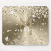Gold- und Weißdiamanten - Personalisiert Mousepad (Vorne)