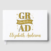 Gold- und weiße Abschlussfeier Gästebuch (Vorderseite)