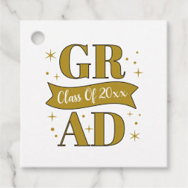Gold- und weiße Abschlussfeier Geschenkanhänger
