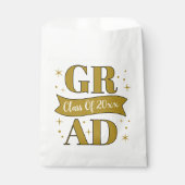 Gold- und weiße Abschlussfeier Geschenktütchen (Vorderseite)